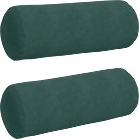 vidaXL Μαξιλάρια Στήριγμα 2 pcs Σκούρο Πράσινο Ø 25 x 70 cm