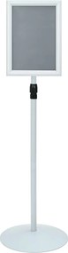 vidaXL Πόδι αφίσας 33 x 33 x 123 εκ PVC και Ατσάλι Ασημί