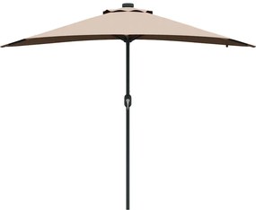 vidaXL Ομπρέλα Κήπου Taupe 294 x 150 x 223 εκ ύφασμα