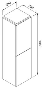 Στήλη KUZEY Λευκό MDF 18mm Λάκα 35 3CKUZ035WHM κρεμαστή