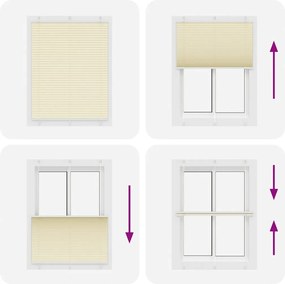 vidaXL Πλισέ περσίδα Κρέμα 110x100 cm Πλάτος υφάσματος 109,4 cm