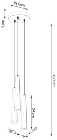 Sollux Κρεμαστό Φωτιστικό PRYSM 3P μαύρο,ατσάλι,G9 3xmax 8W LED