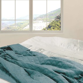 ΚΟΥΒΕΡΛΙ Cottage Simplicity AQUA MICROFIBER 160x220cm - San Lorentzo