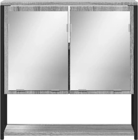 vidaXL Καθρέφτης Μπάνιου Ντουλάπι Γκρι Sonoma 60x16x60 εκ Επεξ. Ξύλο