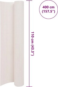 vidaXL Περίφραξη Κήπου Διπλής Όψης Λευκή 110 x 400 εκ.