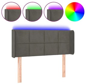 Κεφαλάρι Κρεβατιού LED Σκούρο Γκρι 93x16x78/88 εκ. Βελούδινο 3123273