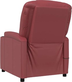 vidaXL Πολυθρόνα Μασάζ Μπορντό από Συνθετικό Δέρμα
