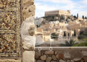 Intra Συλλεκτικό Ξύλινο Παζλ Plywood  4mm - Πέτρινος τοίχος με μικρό παράθυρο και δέντρα έξω Σε Ξύλινο Κουτί - Διαστάσεις Puzzle: 10x10 cm – 25 κομμάτια