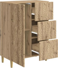 vidaXL Πλαϊνό γραφείο Artisan Δρυς 66 x 34,5 x 90 εκ