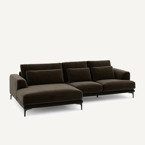 Γωνιακός καναπές αριστερός XL από βελούδο, Marsile