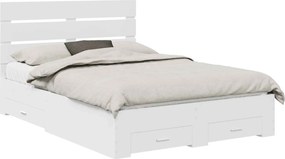 vidaXL Σκελετός Κρεβατιού Λευκό 150 x 200 cm Επεξεργασμένο ξύλο