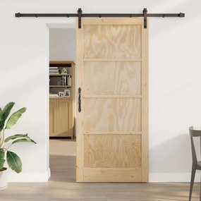vidaXL Συρόμενη Πόρτα με Σετ Εξαρτημάτων 93x211 cm Στερεό Ξύλο Πεύκου