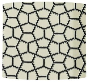 Καπέλο Φωτιστικού 1xE27 Ύφασμα Φ35cm Cubica Ebb&amp;Flow-SH101119-C-Μαύρο-Λευκό SH101119-C