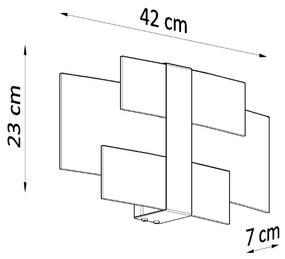 Sollux Φωτιστικό τοίχου Celia 2,χάλυβας, γυαλί,2xG9/40w