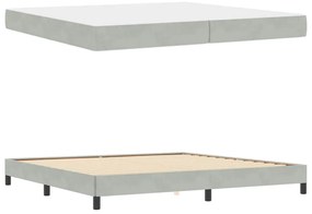 vidaXL Κρεβάτι box spring με στρώμα Ανοιχτό γκρι 200 x 200 cm Βελούδο