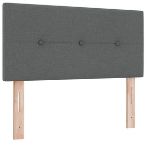 vidaXL Κρεβάτι Box Spring με Στρώμα Σκούρο Γκρι 90x200 εκ Ύφασμα
