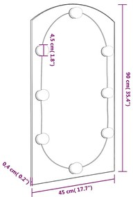 Καθρέφτης με Φώτα LED 90x45 εκ. Γυαλί Οβάλ - Ασήμι