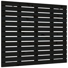 vidaXL Κεφαλάρι Τοίχου Μαύρο 141x3x91,5 εκ. από Μασίφ Ξύλο Πεύκου