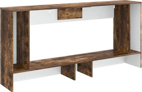 vidaXL Τραπέζι κονσόλας Ριγέ Καπνιστή Δρυς 155 x 29 x 74 εκ.