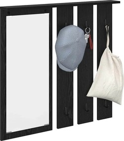 vidaXL Τοίχου Κρεμάστρα Επιτοίχιο Μαύρη δρυς 84 x 10 x 80 εκ.