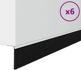 vidaXL Σφραγίδες πόρτας με βούρτσες που προσαρτώνται 6 pcs Λευκό