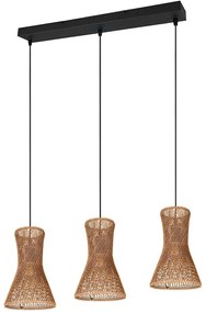 Φωτιστικό Οροφής - Ράγα Bijou R31833026 75x20x150cm 3xE27 10W Brown-Black RL Lighting