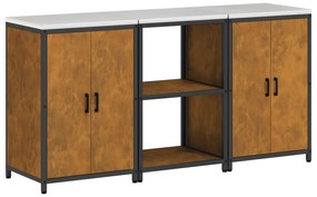 vidaXL Σετ Αποθήκευσης Κουζίνας 3 pcs Σκ rusty 180 x 50 x 92 εκ.