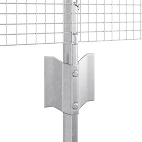vidaXL Φράχτης Welded Wire  με 5 U Posts Ασημί 0.6x10 μ Χάλυβα