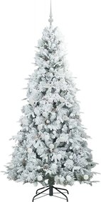 vidaXL Τεχνητό Χριστουγεννιάτικο Δέντρο με Άξονα με βάση Λευκό 180 cm