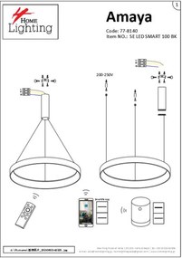 SE LED SMART 100 AMAYA PENDANT BLACK Δ5