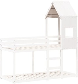 vidaXL Οροφή Κρεβατιού Παιδική Λευκό 55x84x132 εκ. Μασίφ Ξύλο Πεύκου