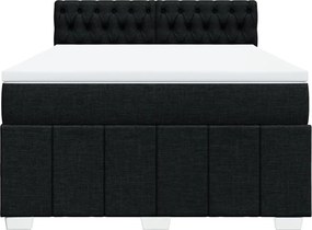 vidaXL Κρεβάτι Boxspring με Στρώμα Μαύρο 160x200 εκ. Υφασμάτινο