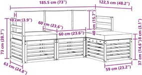 vidaXL Σειρά Καναπέ Εξωτερικού 4 pcs Λευκό και Μπεζ Πολυεστέρας