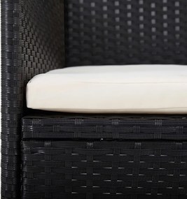 vidaXL Σετ Τραπεζαρίας Κήπου 5 Τεμαχίων Μαύρο με Μαξιλάρια