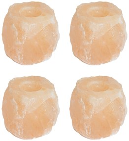 vidaXL Κηροπήγια από αλάτι 4 τεμάχια 2,8 kg Ροζ