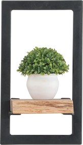 LIZARD Frame Ράφι Μέταλλο Βαφή Μαύρο, Ξύλο Ακακία Φυσικό   1τμχ