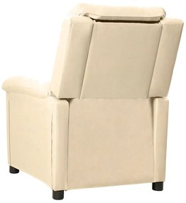 vidaXL Πολυθρόνα Μασάζ Ηλεκτρική Κρεμ Υφασμάτινη