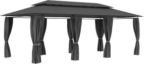 vidaXL Κιόσκι με Κουρτίνες Ανθρακί 600 x 298 x 270 εκ.