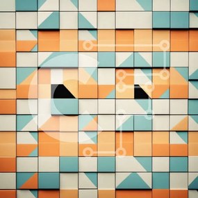 Intra Συλλεκτικό Ξύλινο Παζλ Plywood  4mm - Όμορφος ψηφιδωτός τοίχος με γεωμετρικό σχέδιο Σε Ξύλινο Κουτί - Διαστάσεις Puzzle: 10x10 cm – 25 κομμάτια