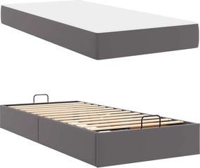 vidaXL Σκελετός κρεβατιού με στρώμα Άλλο 2 pcs Γκρι PVC