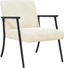 vidaXL Πολυθρόνα Κρεμ 59 x 75 x 78 εκ Βελούδο