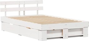 vidaXL Σκελετός Κρεβατιού Λευκό 120 x 190 cm Στερεά ξυλεία πεύκου