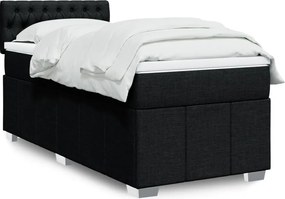 vidaXL Κρεβάτι Boxspring με Στρώμα Μαύρο 80 x 200 εκ. Υφασμάτινο