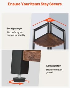 VEVOR 5 Tier Corner Shelf Tall Corner Bookshelf Plant Rack Wall Shelves Tower
