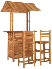 vidaXL Σετ Επίπλων Μπαρ Κήπου 3 Τεμαχίων από Μασίφ Ξύλο Ακακίας