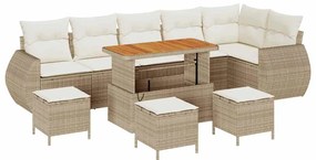 vidaXL Σετ Καναπέ Κήπου 10 pcs Μπεζ συνθετικό ρατάν