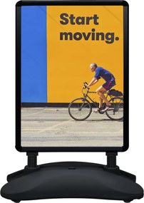 vidaXL Σταντ Πεζοδρομίου Βάση Νερού Αφίσες A1 Μαύρο Κράμα Αλουμινίου