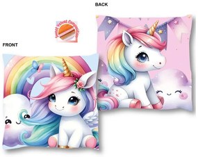 Διακοσμητικό Μαξιλάρι Velboa 38x38εκ. Unicorn 10 Pink DimCol