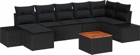 vidaXL Σετ Καναπέ Κήπου 8 pcs Μαύρο