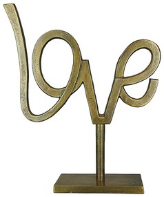 Διακοσμητικό ArteLibre -Love- Σε Βάση Αντικέ Χρυσό Αλουμίνιο 7.5x30x37cm